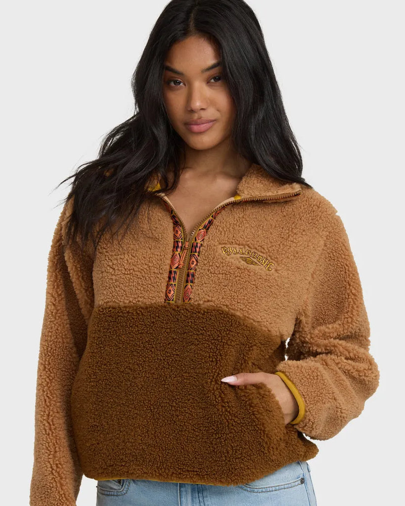 Billabong Womens Sweatshirt Horizon Mock Neck Half Zip