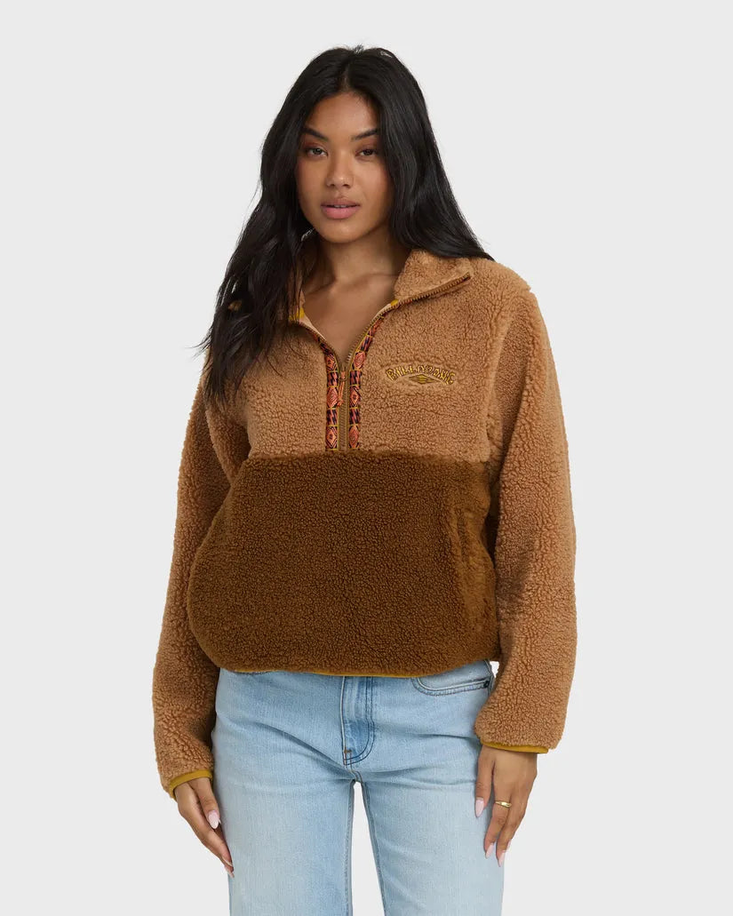 Billabong Womens Sweatshirt Horizon Mock Neck Half Zip