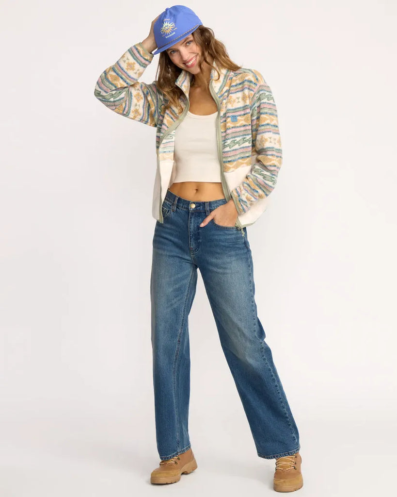 Billabong Womens Sweatshirt Rock Jetty Mock Neck Zip