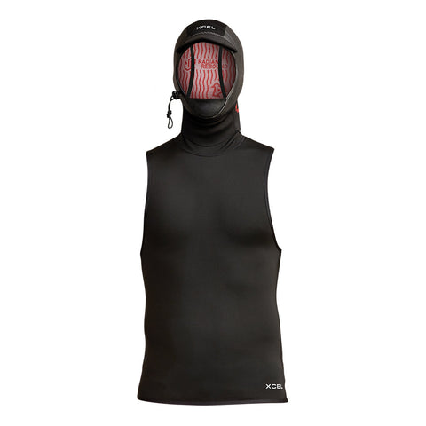 Xcel Men's Infiniti 1mm Neoprene Vest with 2mm Attached Hood DS