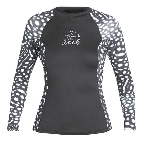 Women's Ocean Ramsey Water Inspired Premium Stretch Long Sleeve UV Top W/Key Pocket