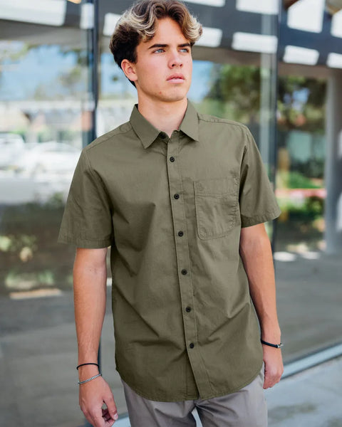 Volcom Men's Date Knight Long Sleeve Shirt Winter Moss main image 1