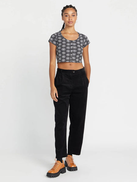 Volcom Women's Skate Date Wide Leg Denim Jeans – Loose Fit Trouser Pants With Snap Hem - View #8