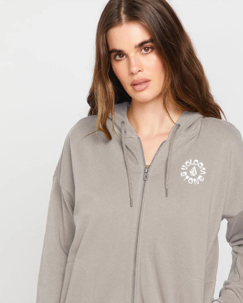 Volcom Womens Sweatshirt Truly Deal Zip Hoodie