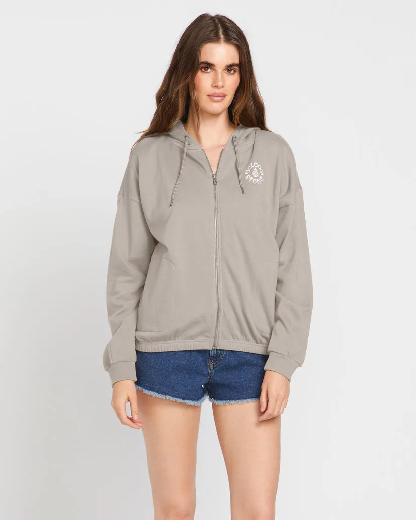 Volcom Womens Sweatshirt Truly Deal Zip Hoodie
