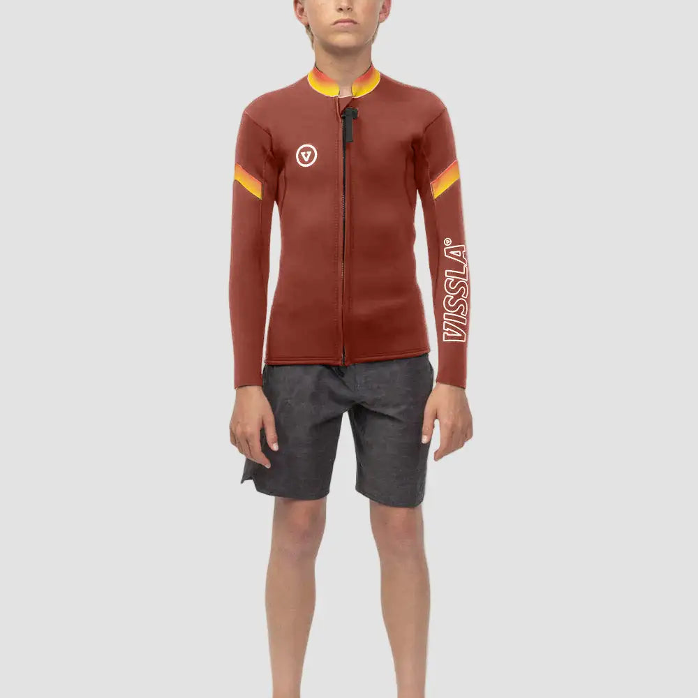 Vissla Boys Wetsuit 7 Seas Boys Raditude 2mm Front Zip Wetsuit Jacket