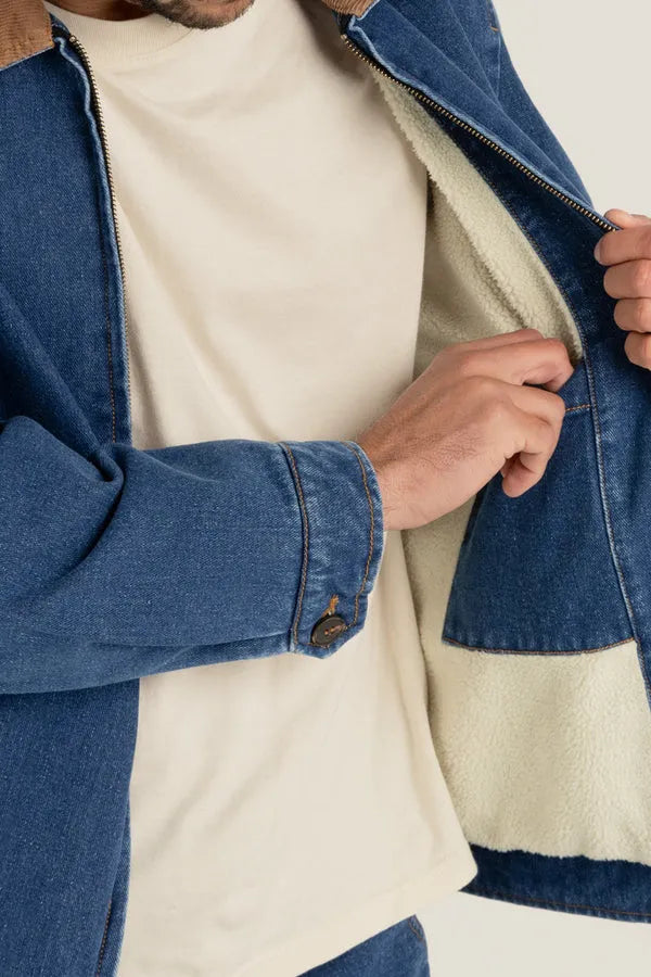Rhythm Mens Jacket Washed Denim James