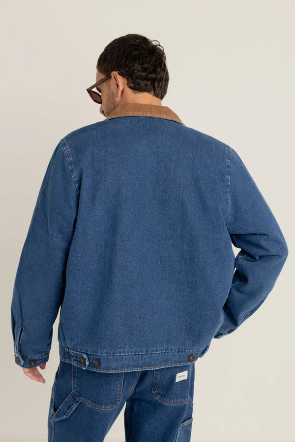 Rhythm Mens Jacket Washed Denim James