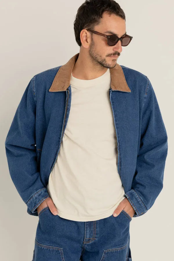 Rhythm Mens Jacket Washed Denim James