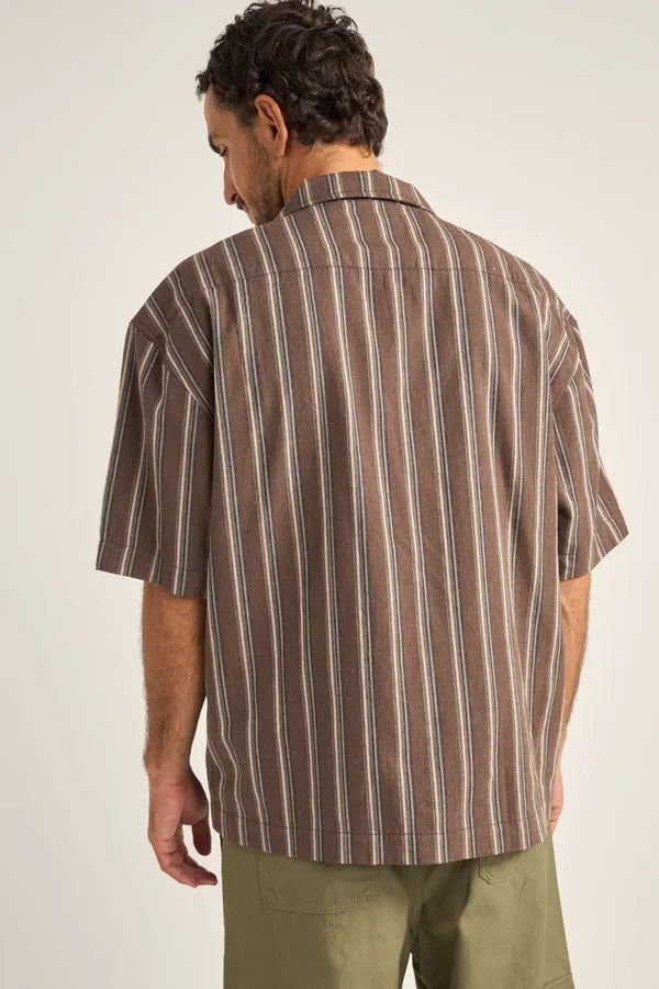 Rhythm Mens Woven Baja Relaxed Stripe