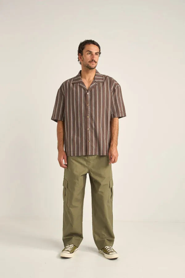 Rhythm Mens Woven Baja Relaxed Stripe