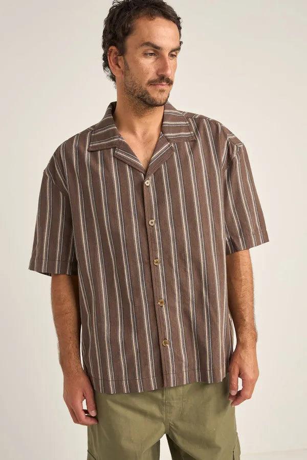 Rhythm Mens Woven Baja Relaxed Stripe