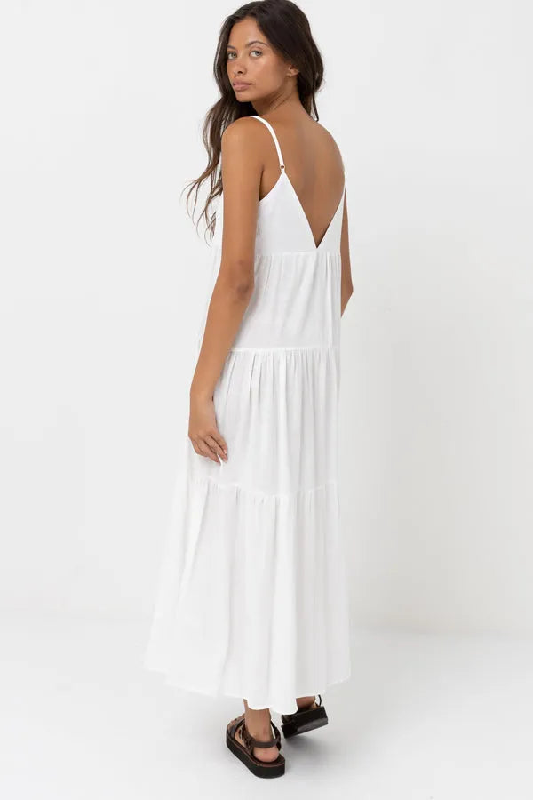 Rhythm Womens Dress Classic Tiered Midi