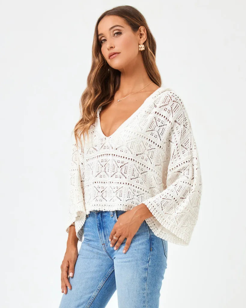 L*Space Womens Sweater Diamond Eyes