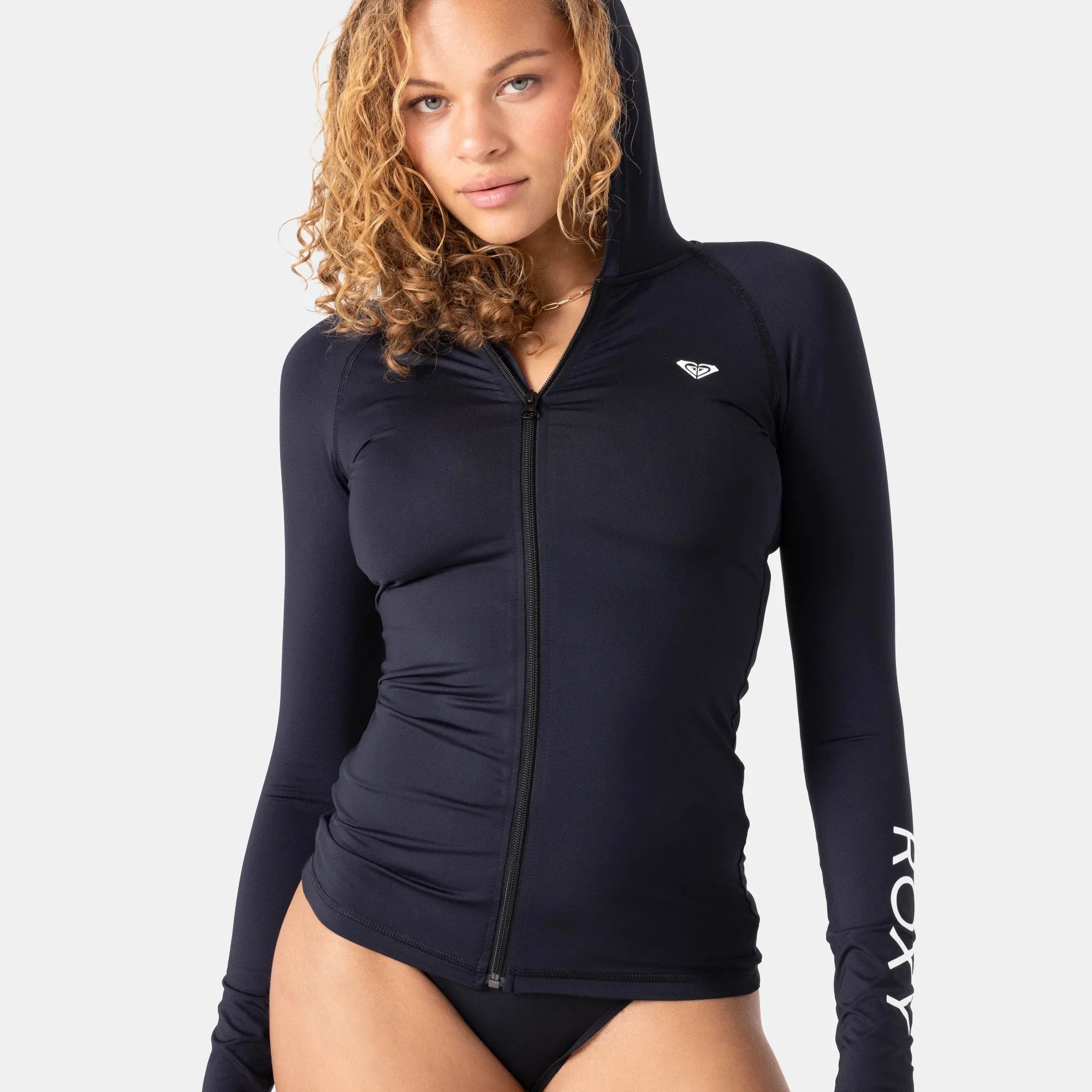 Roxy Womens Rashguard New Essentials Long Sleeve Hoodie Zipped