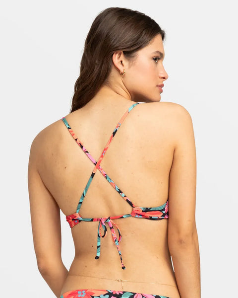 Roxy Womens Bikini Top Printed Beach Classics Strappy Triangle