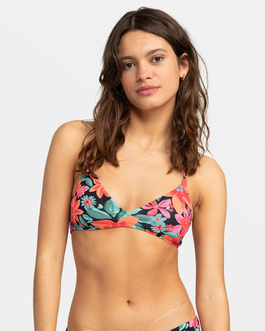 Roxy Womens Bikini Top Printed Beach Classics Strappy Triangle