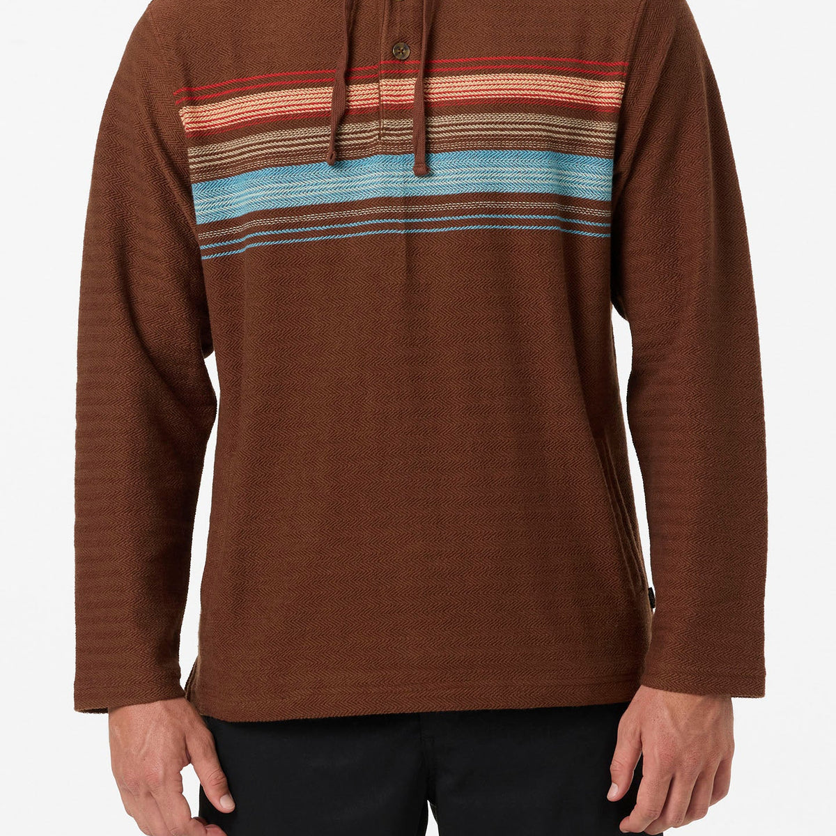 Oneill Mens Sweatshirt Bavaro Block Striped Poncho Pullover Fleece
