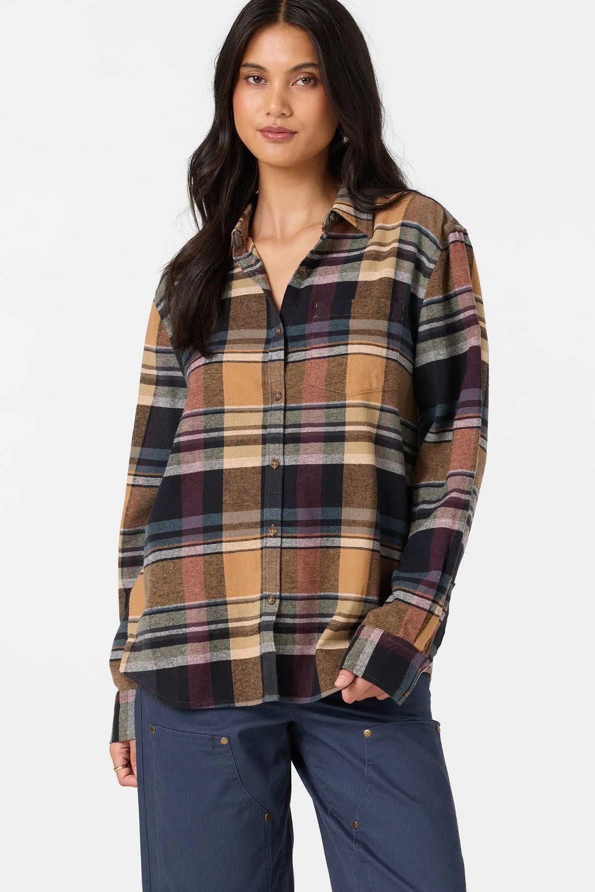 Oneill Womens Shirt Logan Flannel Long Sleeve Top