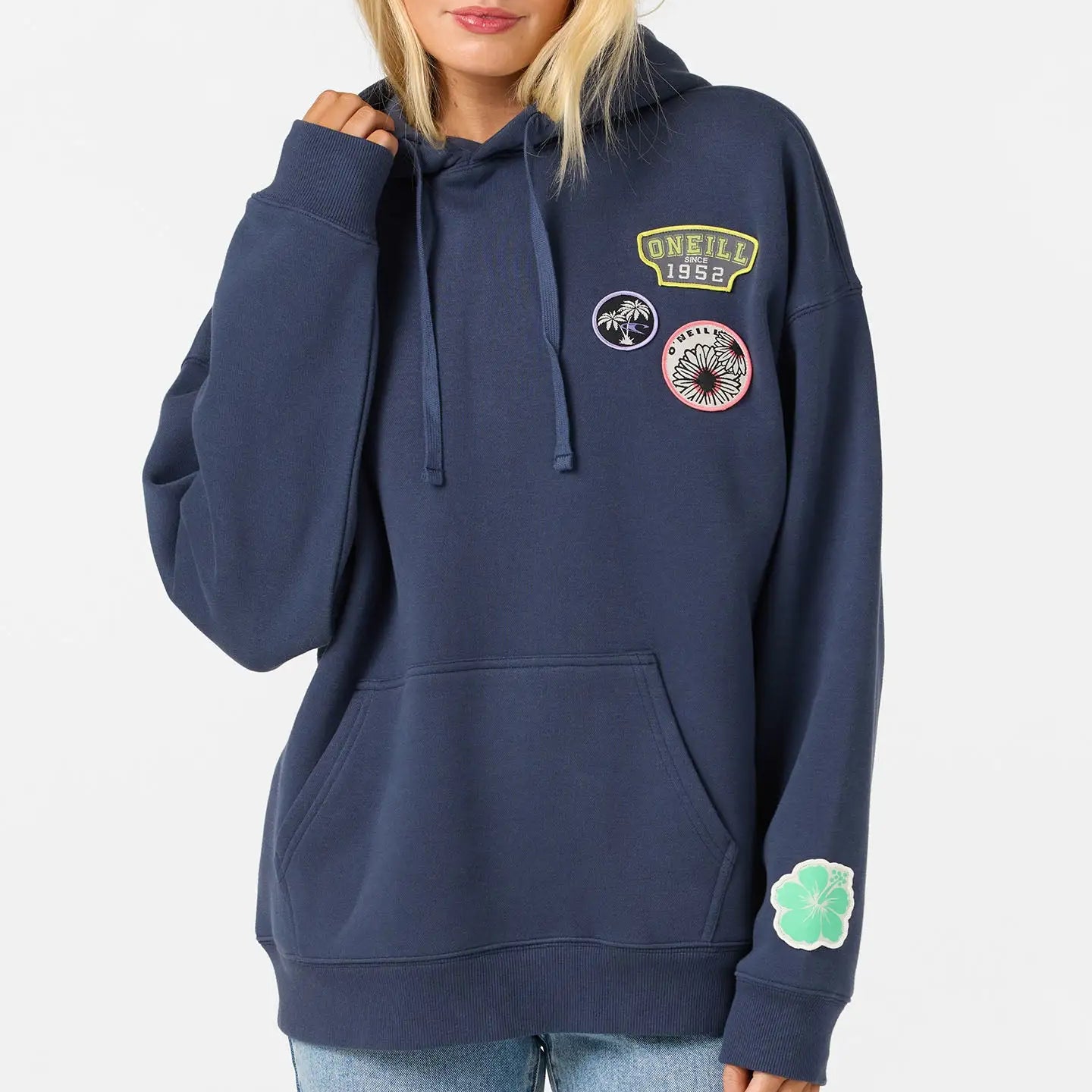 Oneill Womens Sweatshirt Patches Oversized Hoodie