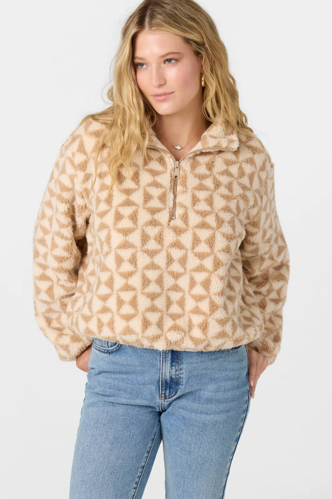 Oneill Womens Sweatshirt Kacey Palmer Print High Pile Fleece Pullover
