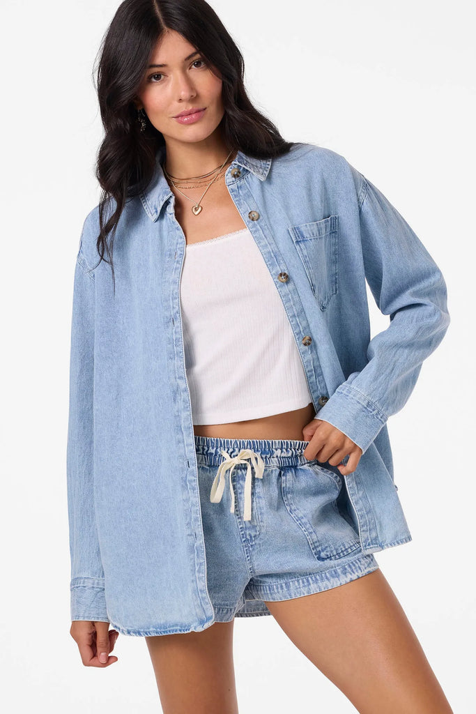 Oneill Womens Jacket Sevie Shacket Denim