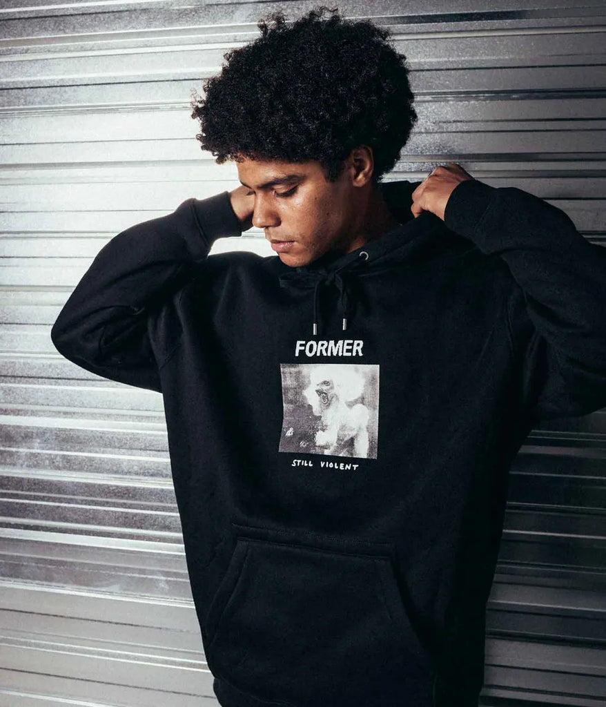Former Mens Sweatshirt War Poodle Hood