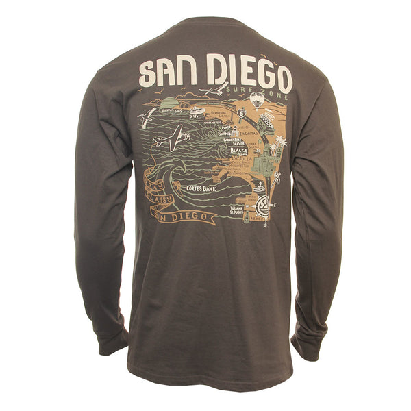 map.☆BORDER LONG SLEEVE T-SHIRT Neighborhood Border Long Sleeve T-Shirt | Dark Green | SVD