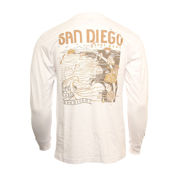 Hansen Mens Shirt San Diego Map Long Sleeve
