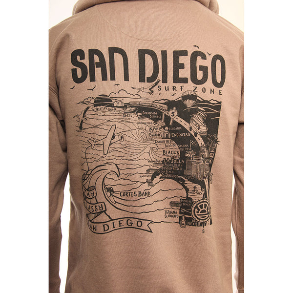 Hansen Mens Sweatshirt San Diego Map Hoody