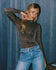 L*Space Womens Shirt Shimmer Long Sleeve
