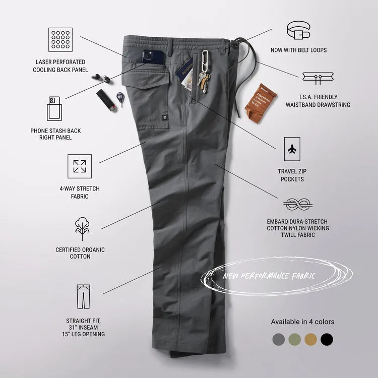 Roark Revival Mens Pants Layover Pro Traveler