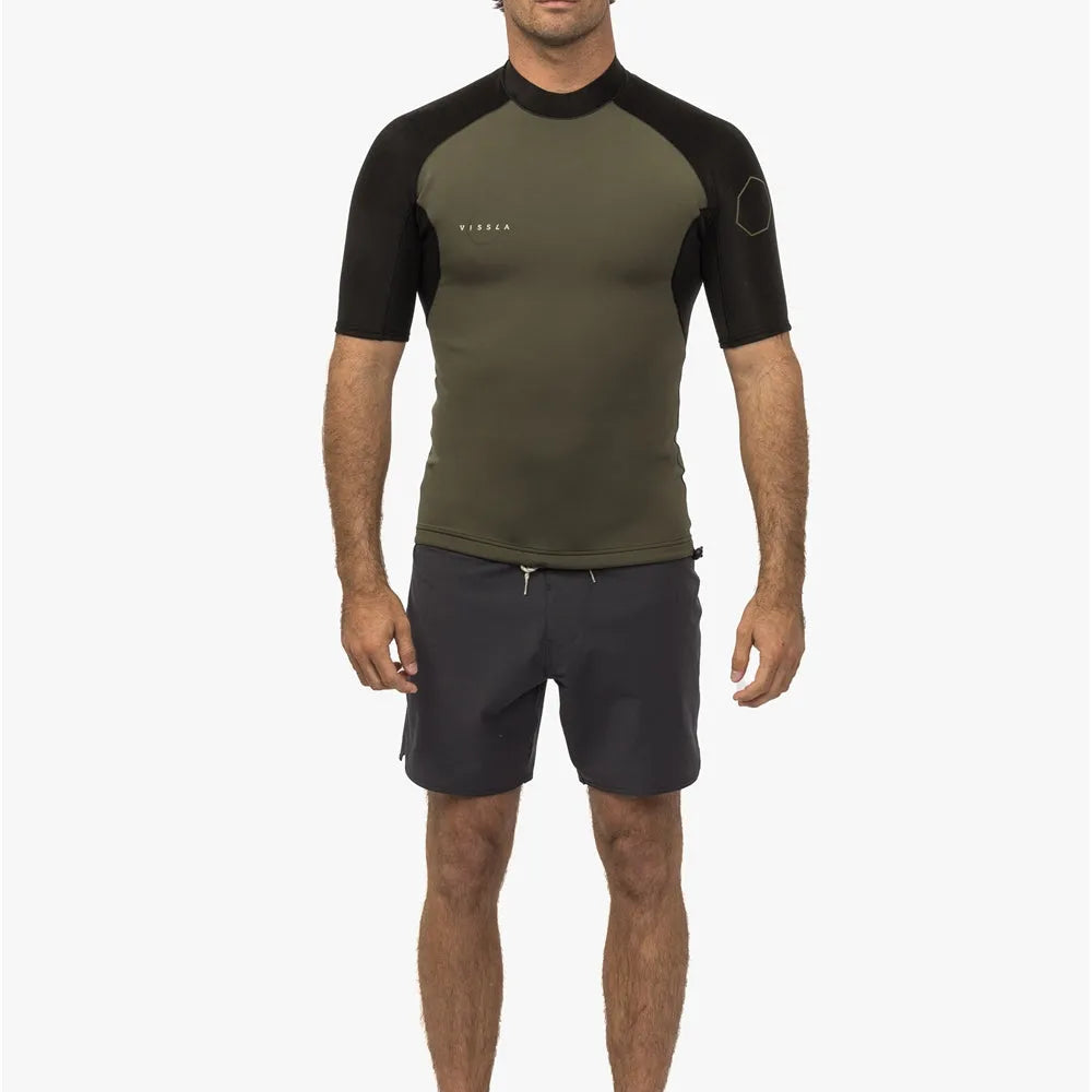 Vissla Mens Wetsuits High Seas II 1mm Short Sleeve Wetsuit Jacket