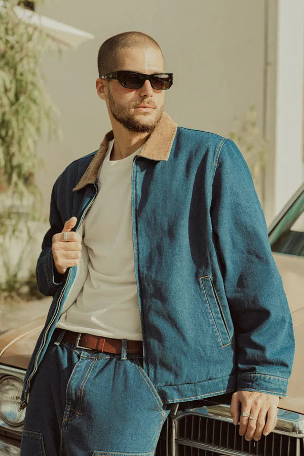 Rhythm Mens Jacket Washed Denim James