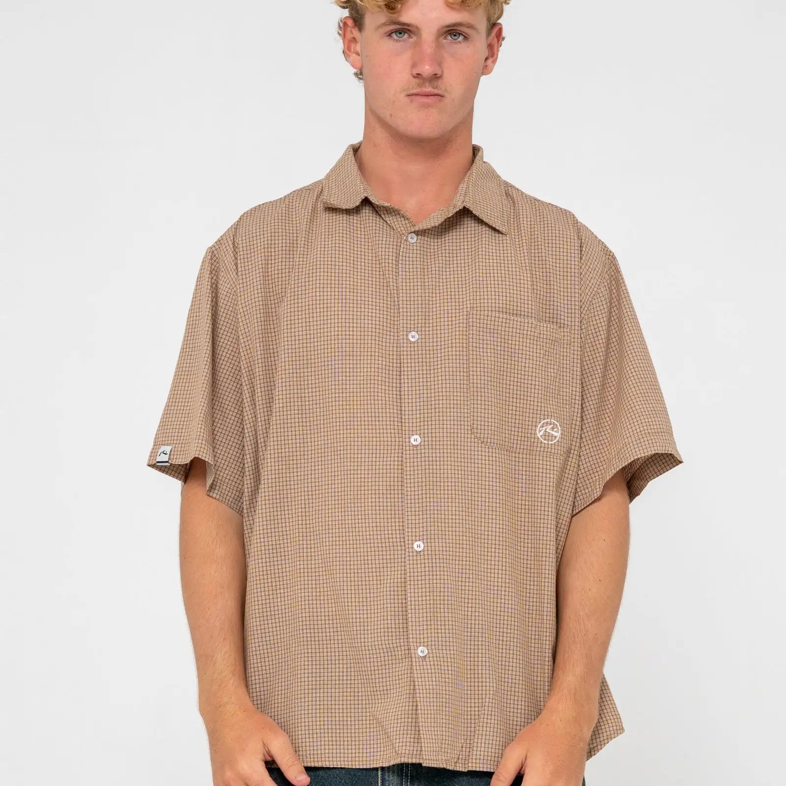 Rusty Mens Woven Hoodus Check