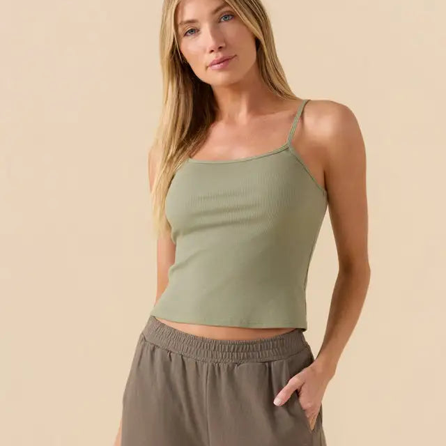 Outerknown Womens Tank Top Sojourn Ribbed Crop
