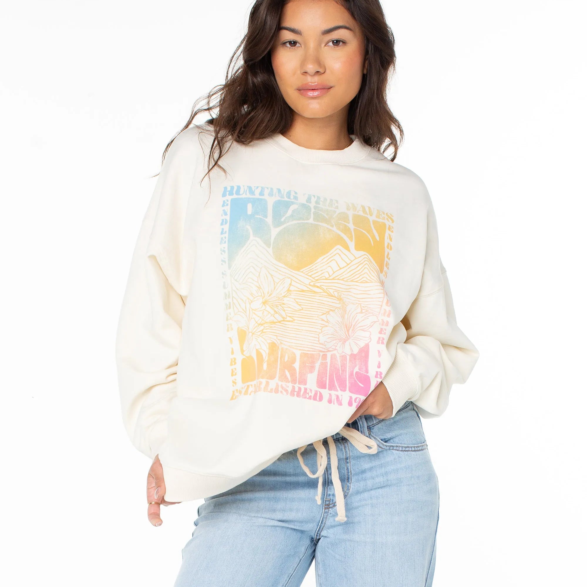 Roxy Womens Sweatshirt Lineup Oversized Crew