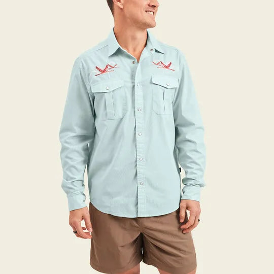 Chemise Howler Bros homme S beige perle à manches Chemise Howler Bros homme S beige perle à manches