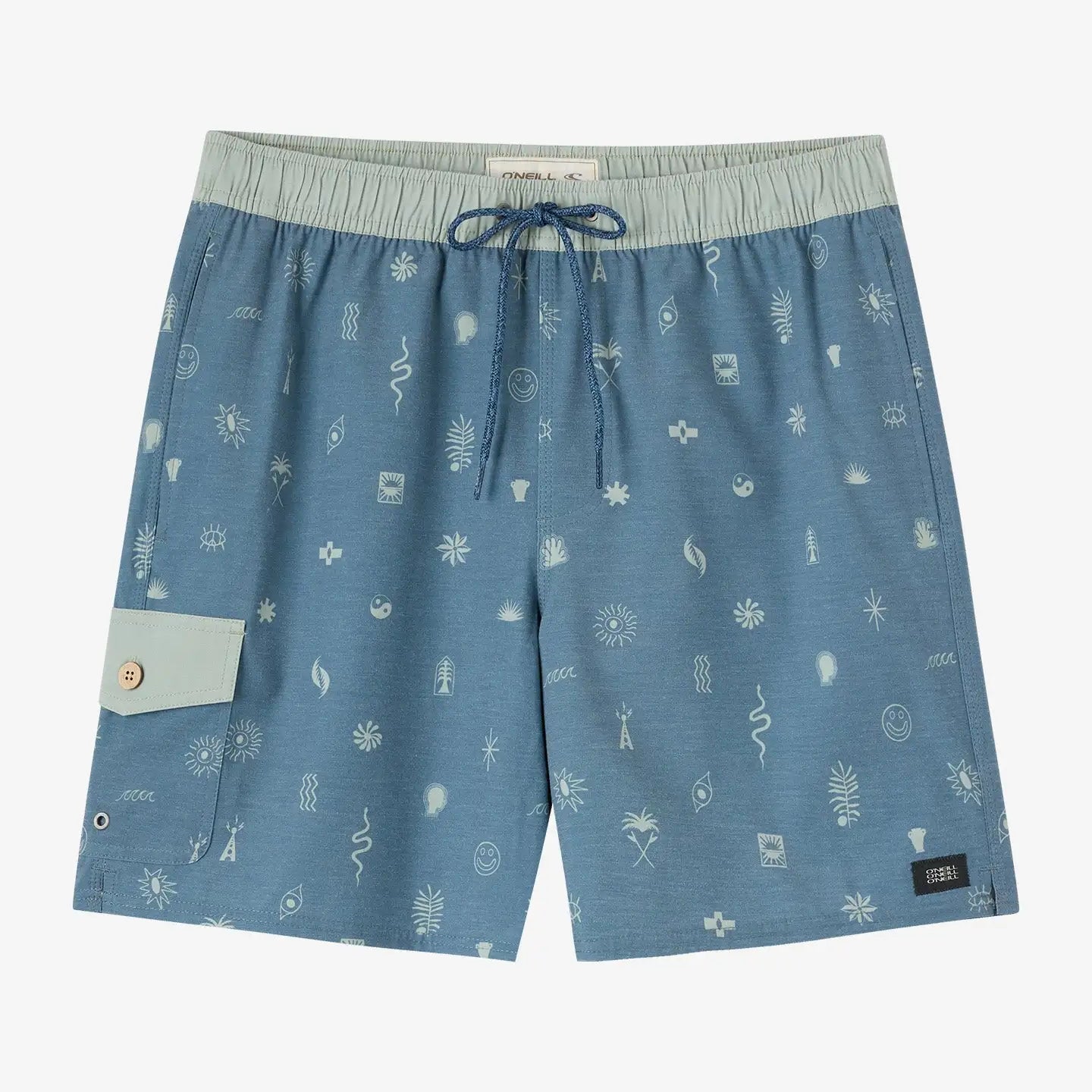 Oneill Mens Boardshorts Hermosa Retro Elastic Waist 17"
