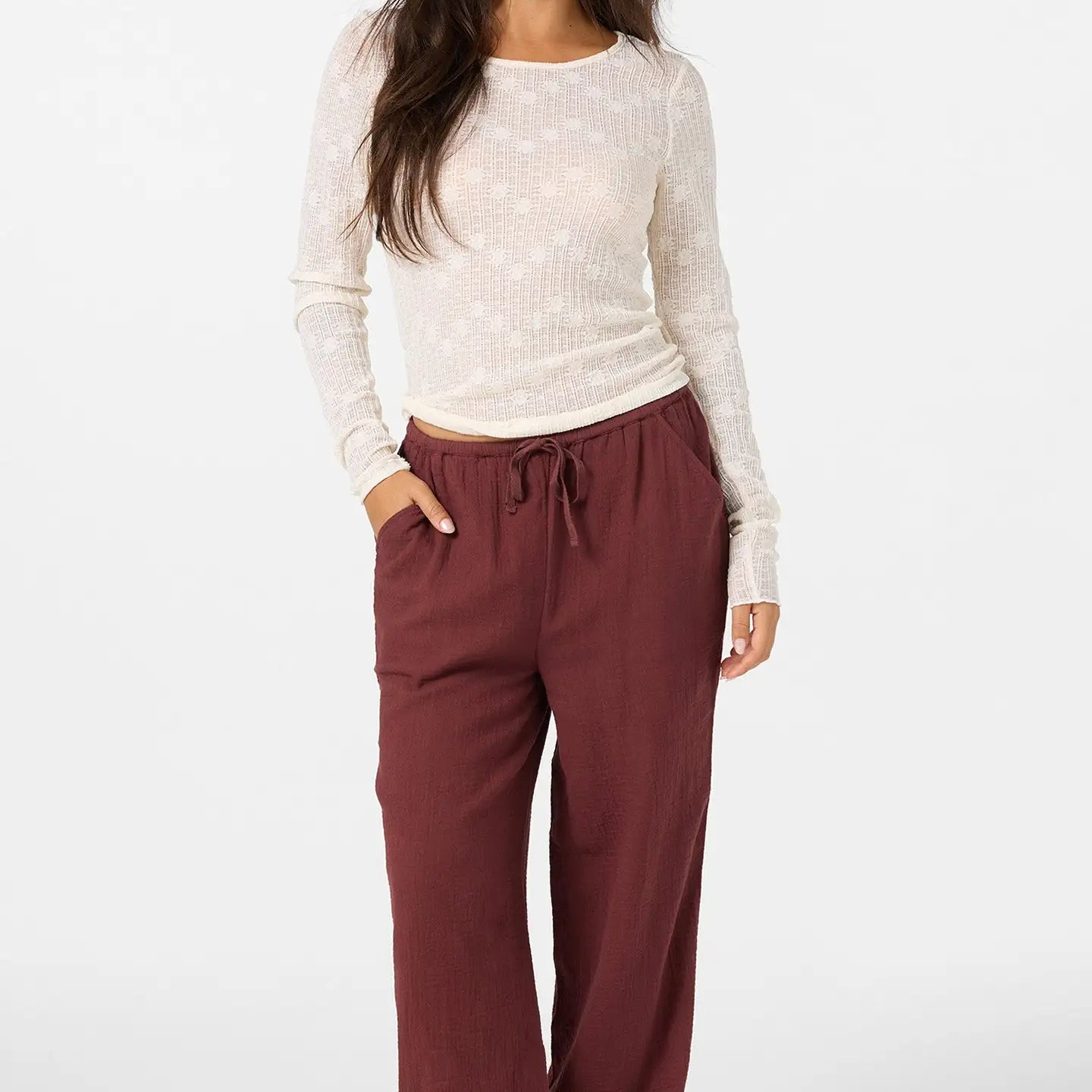 Oneill Womens Pants Brenda Crinkle Double Gauze Beach Pants