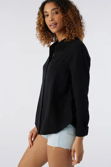 Oneill Womens Shirt Leni Crinkle Double Gauze