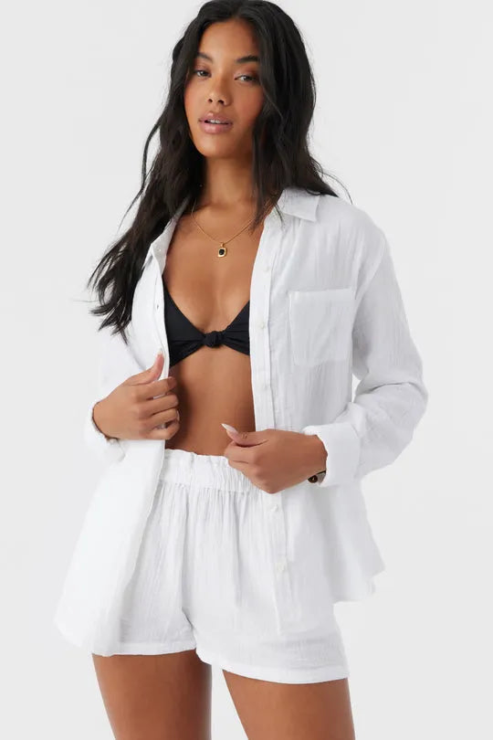 Oneill Womens Shirt Leni Crinkle Double Gauze