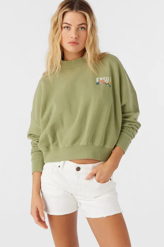Oneill Womens Sweatshirt Moment Crop Crew Fleece