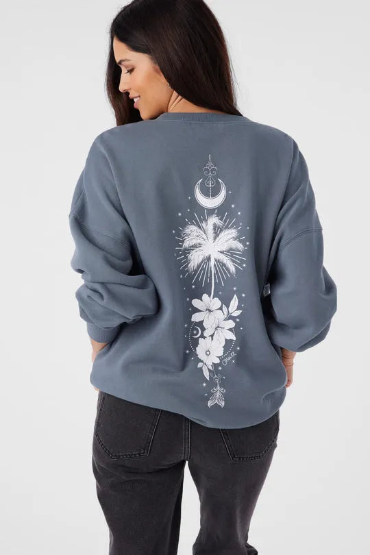 Oneill Womens Sweatshirt Choice Crew Neck Oversized Fit Fleece Pullover