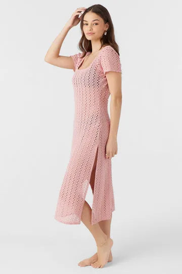 chinese dress ladies Pink Crochet Lace Midi Dress – self-portrait-US