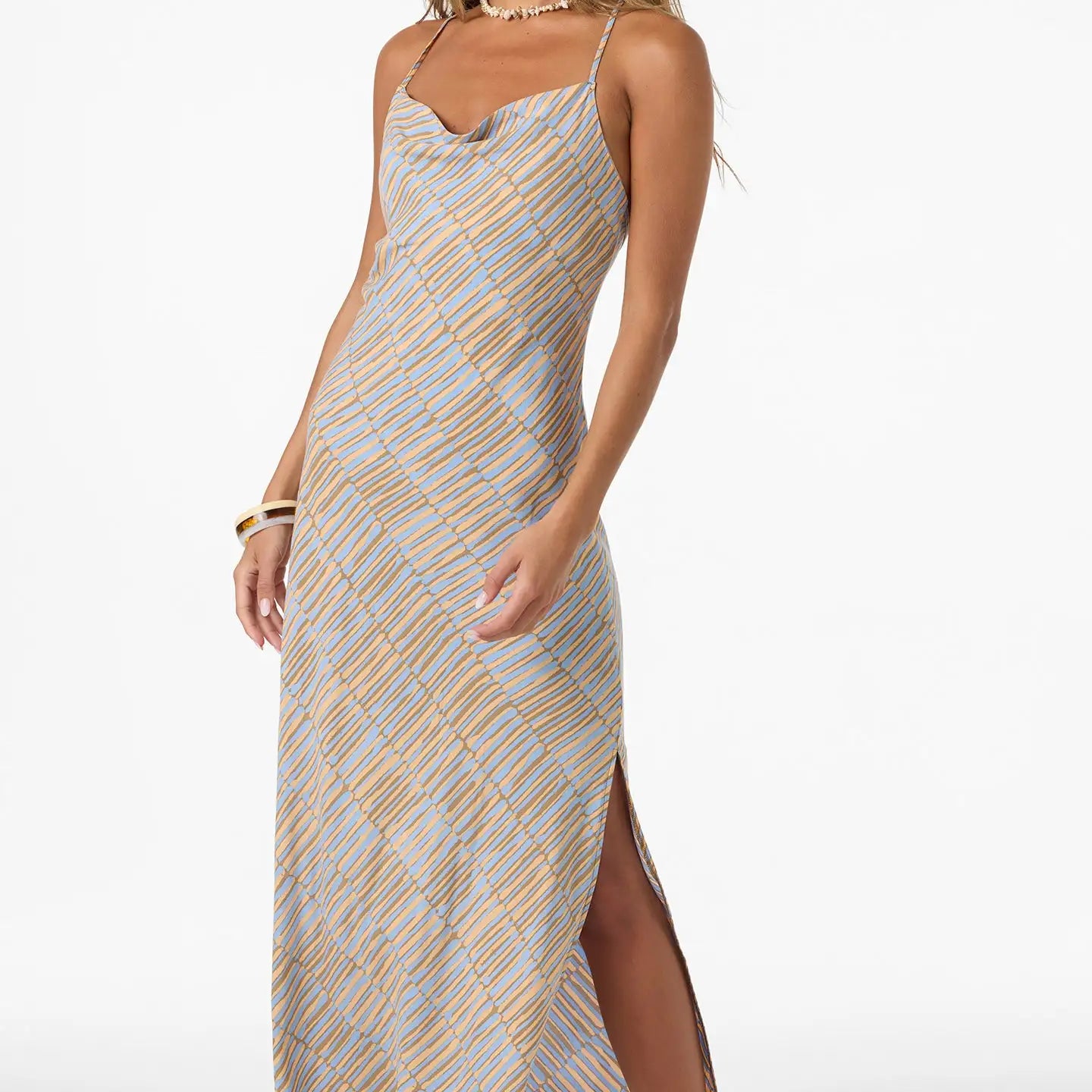 Oneill Womens Dress Holly Stripe Midi