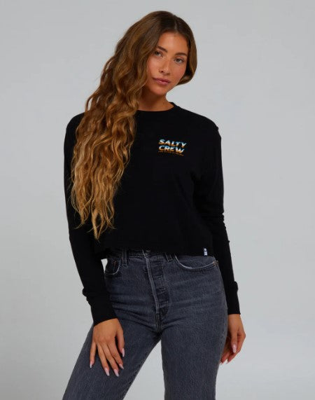 (取寄) ソルティ クルー レディース ボードウォーク ロング スリーブ クロップ Salty Crew women Boardwalk Long Sleeve Crop Off White Salty Crew Womens Shirt Boardwalk Long Sleeve Crop