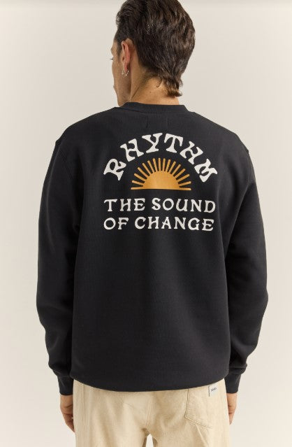 Rhythm Mens Sweatshirt Awake Fleece Crew