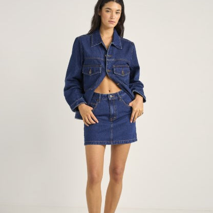Rhythm Womens Skirt Demi Denim