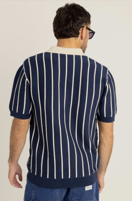 Rhythm Mens Classic Striped Knit Polo